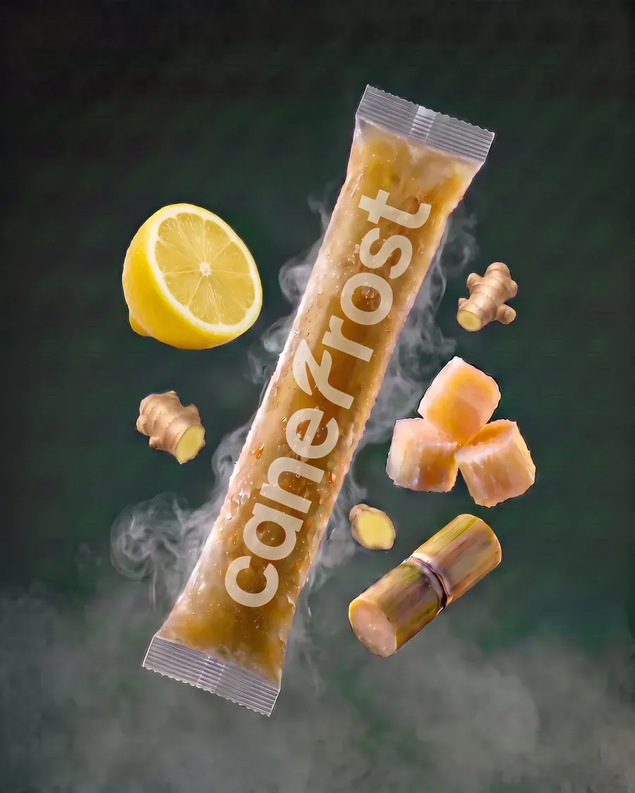 Lemon & Ginger, a Canefrost Cane Pops drink