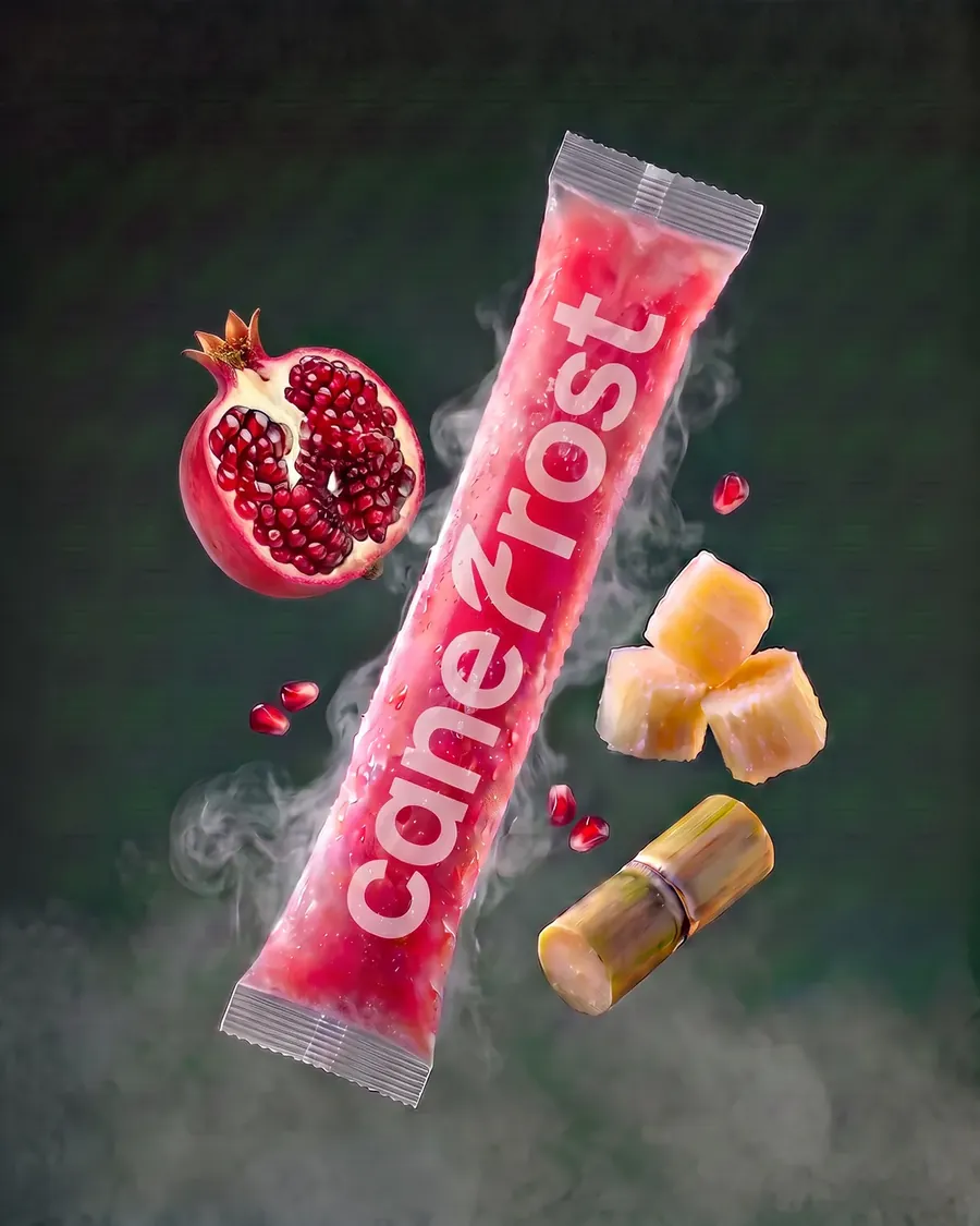 Pomegranate, a Canefrost Cane Pops drink
