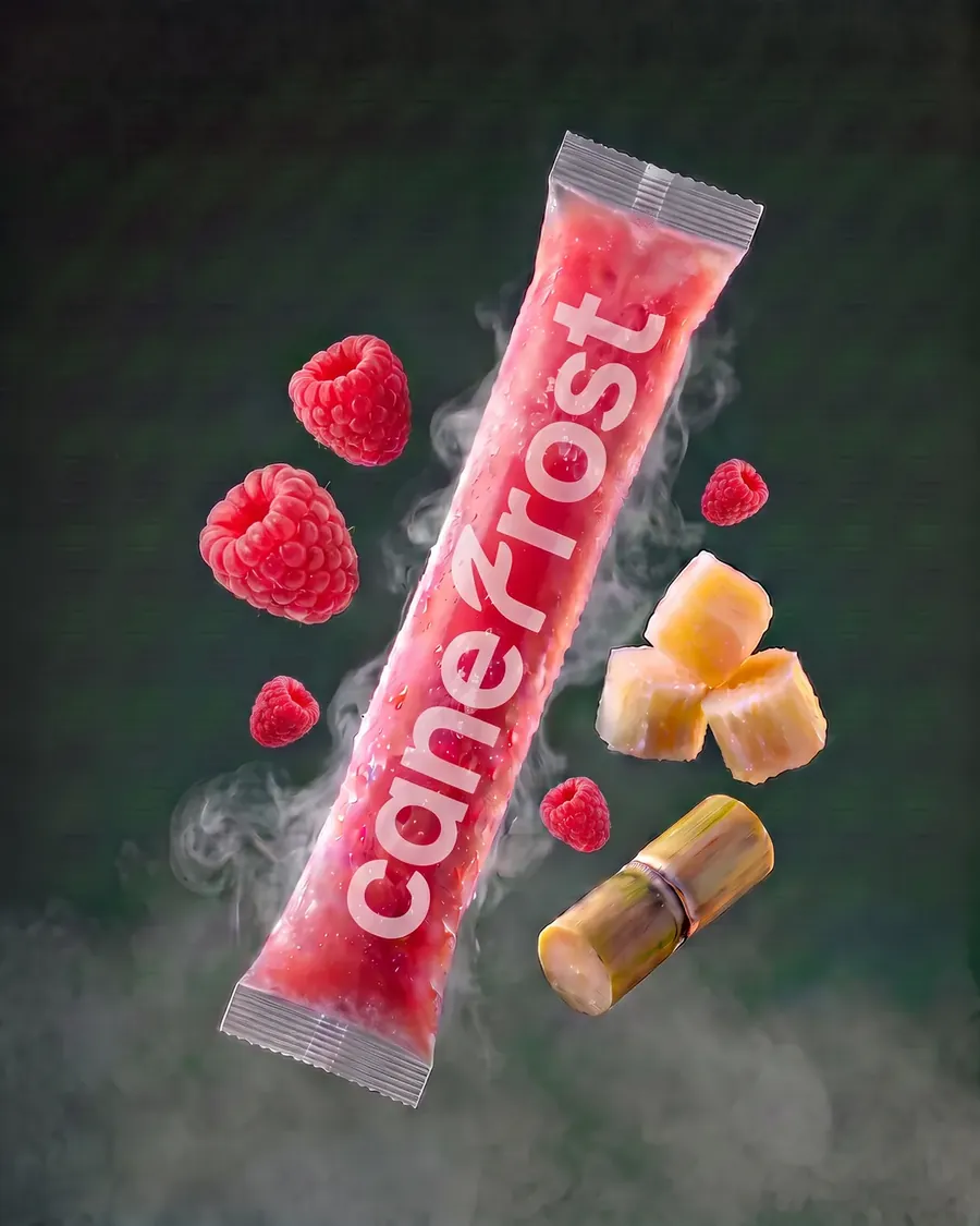 Raspberry, a Canefrost Cane Pops drink